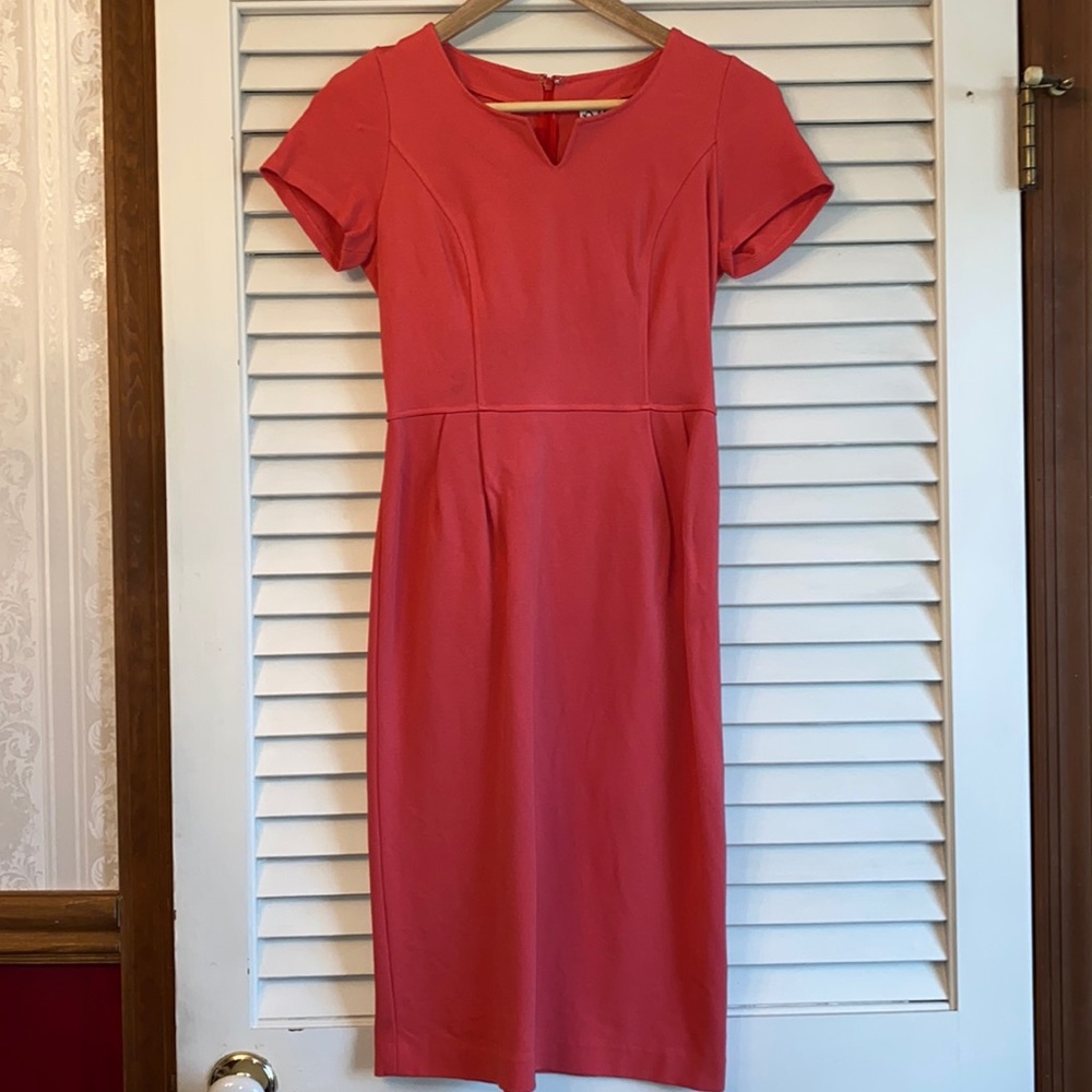 Coral Ponte Short Sleeve dress made in USA XS